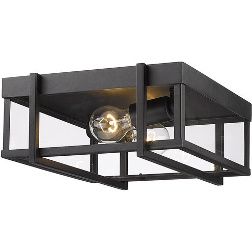 Tribeca 2 Light 13 inch Natural Black Outdoor Flush Mount